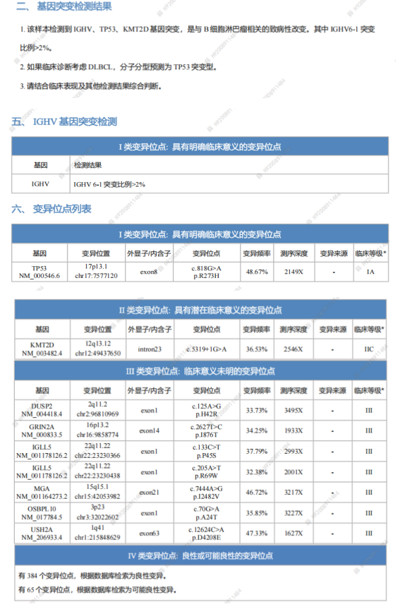 基因检测结果